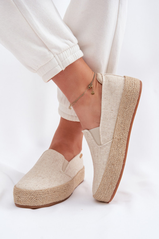 Espadrilles beige con plataforma Big Star TT274089