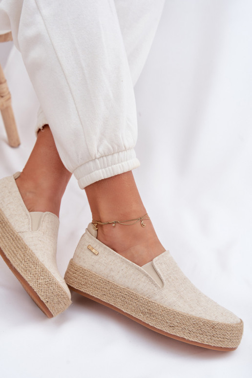 Espadrilles beige con plataforma Big Star TT274089