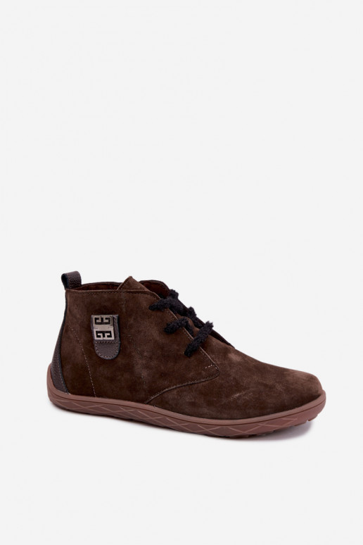 Zapatos barefoot de ante sintético para mujeres en color chocolate Abera
