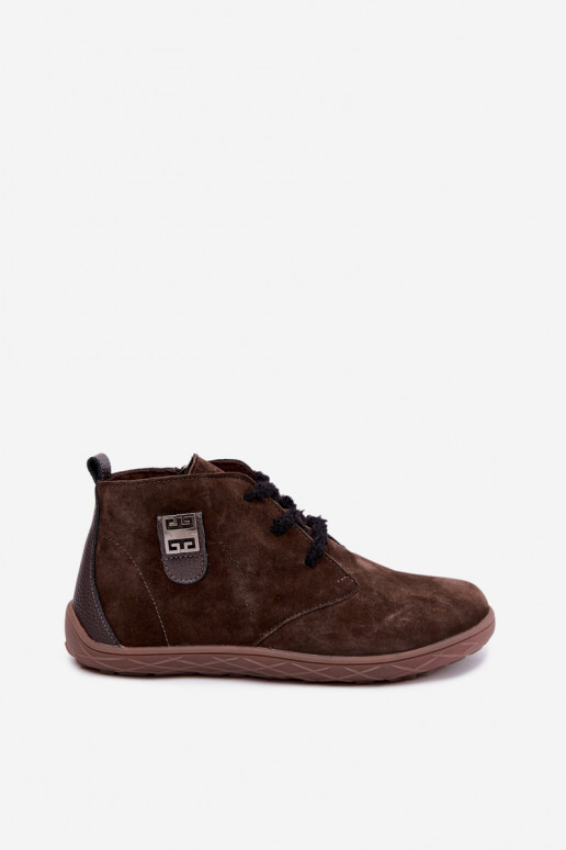 Zapatos barefoot de ante sintético para mujeres en color chocolate Abera
