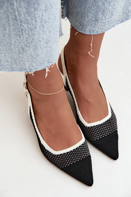 Sandalias de tacón alto caladas negras Evania