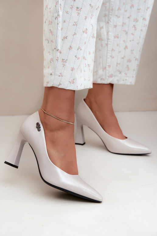 Zapatos de charol Vinceza 62328 grises