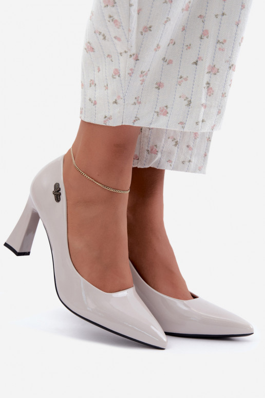 Zapatos de charol Vinceza 62328 grises