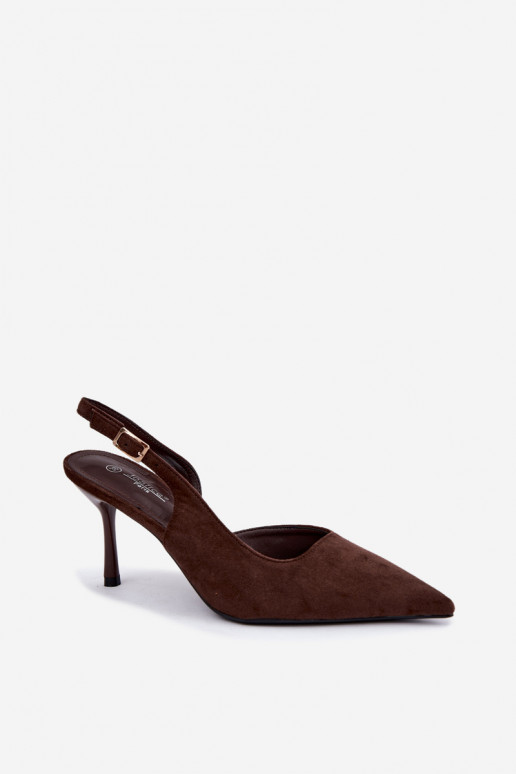 Sandalias de ante sintético Czekolado Cassy con tacones finos