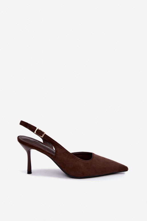 Sandalias de ante sintético Czekolado Cassy con tacones finos