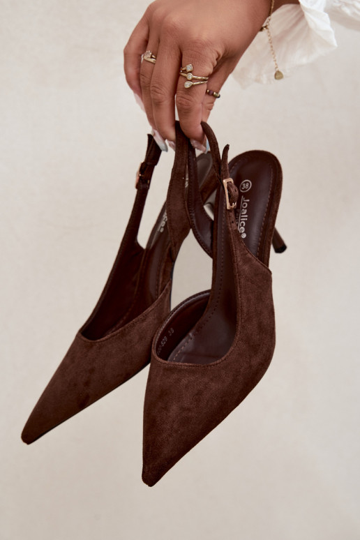 Sandalias de ante sintético Czekolado Cassy con tacones finos