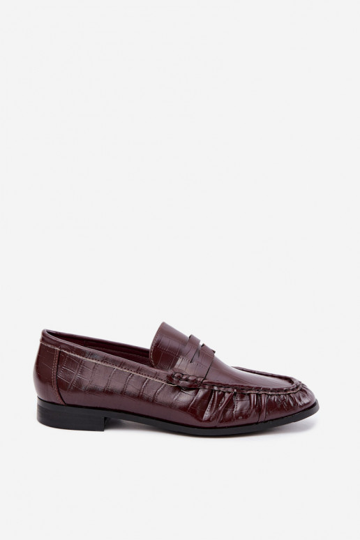 mocasines para mujer con volantes y grabado en burdeos Dalmy