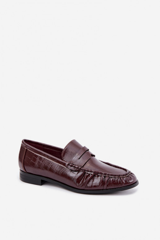 mocasines para mujer con volantes y grabado en burdeos Dalmy