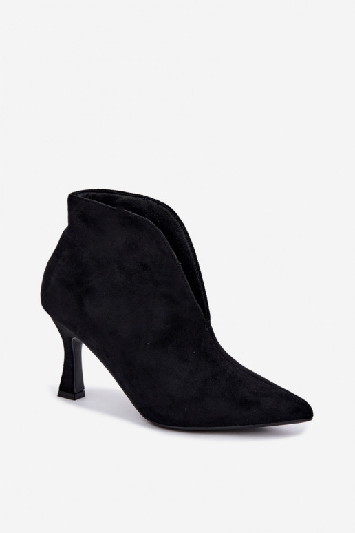 botines para mujer con recortes y tacones en negro Jelya