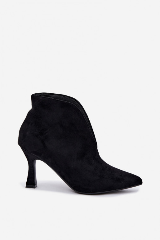 botines para mujer con recortes y tacones en negro Jelya