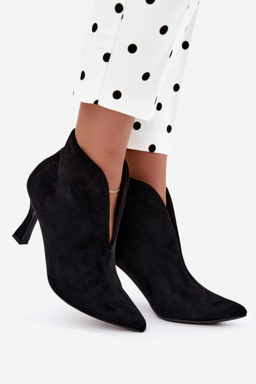 botines para mujer con recortes y tacones en negro Jelya