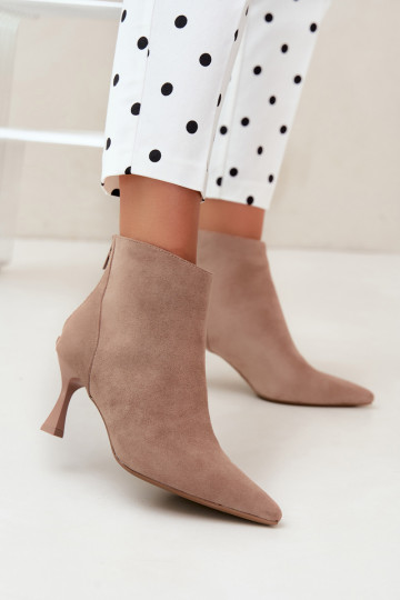 botines aislantes para mujer con tacones en color arena Elsya 2