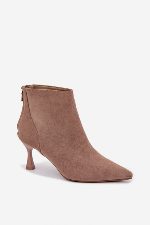 botines aislantes para mujer con tacones en color arena Elsya