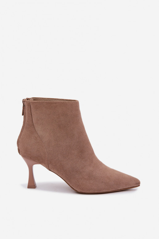 botines aislantes para mujer con tacones en color arena Elsya
