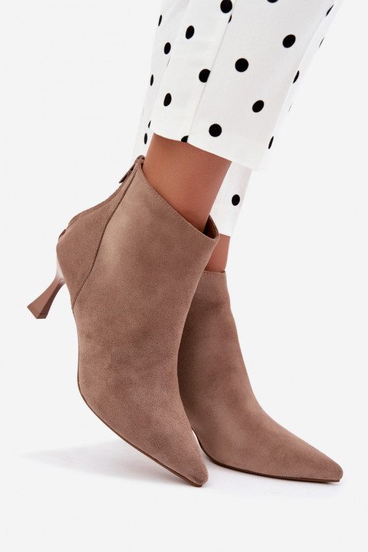 botines aislantes para mujer con tacones en color arena Elsya