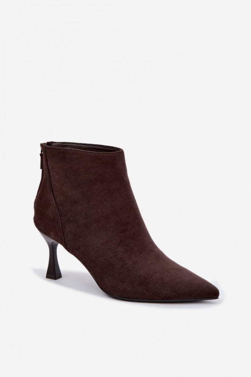 botines aislantes para mujer con tacones en chocolate Elsya