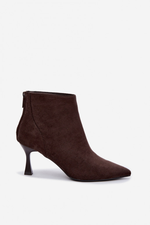 botines aislantes para mujer con tacones en chocolate Elsya
