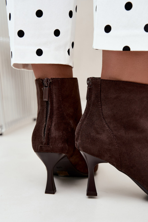 botines aislantes para mujer con tacones en chocolate Elsya