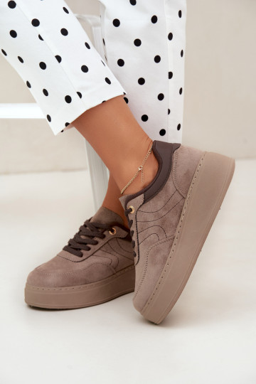 zapatillas con plataforma en color arena Tai turivra