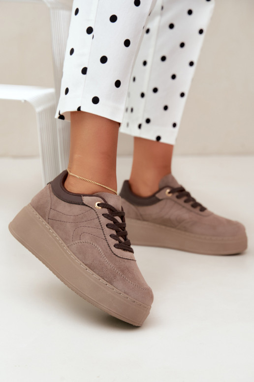 zapatillas con plataforma en color arena Tai turivra