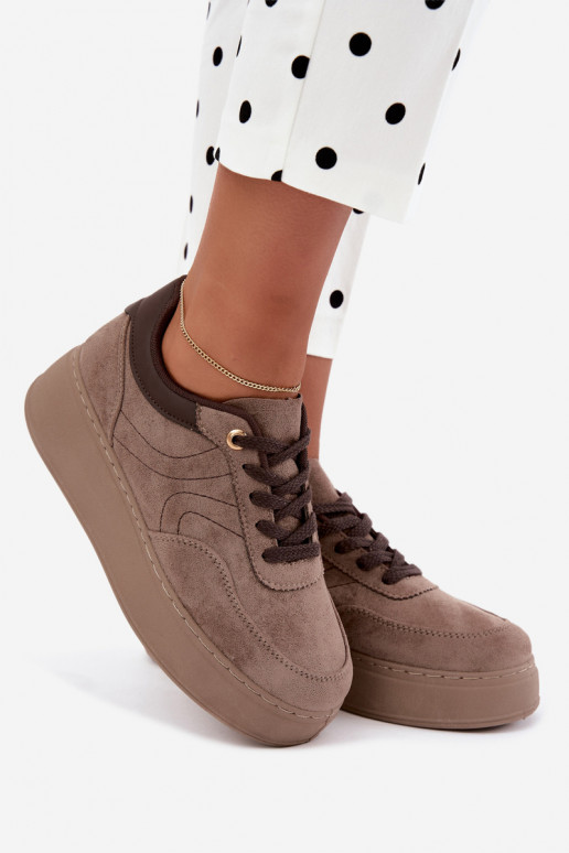 zapatillas con plataforma en color arena Tai turivra