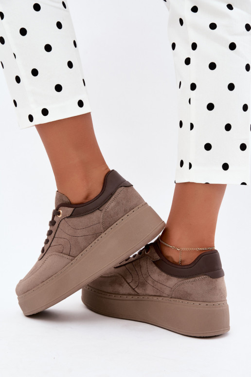 zapatillas con plataforma en color arena Tai turivra
