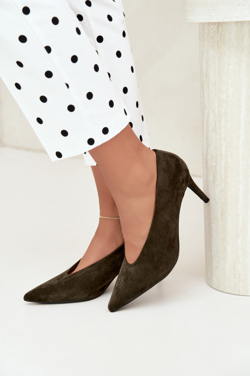 zapatos de ante para mujer en color caqui Brenya