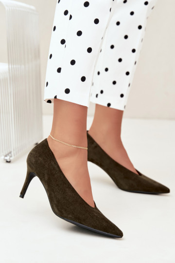 zapatos de ante para mujer en color caqui Brenya 2