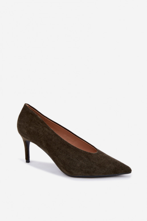 zapatos de ante para mujer en color caqui Brenya