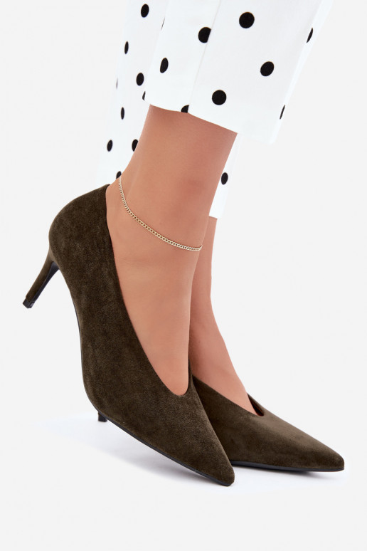 zapatos de ante para mujer en color caqui Brenya