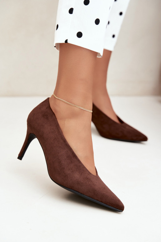 zapatos de ante para mujer en chocolate Brenya
