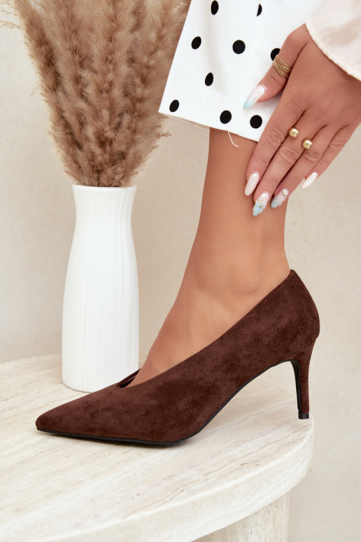 zapatos de ante para mujer en chocolate Brenya