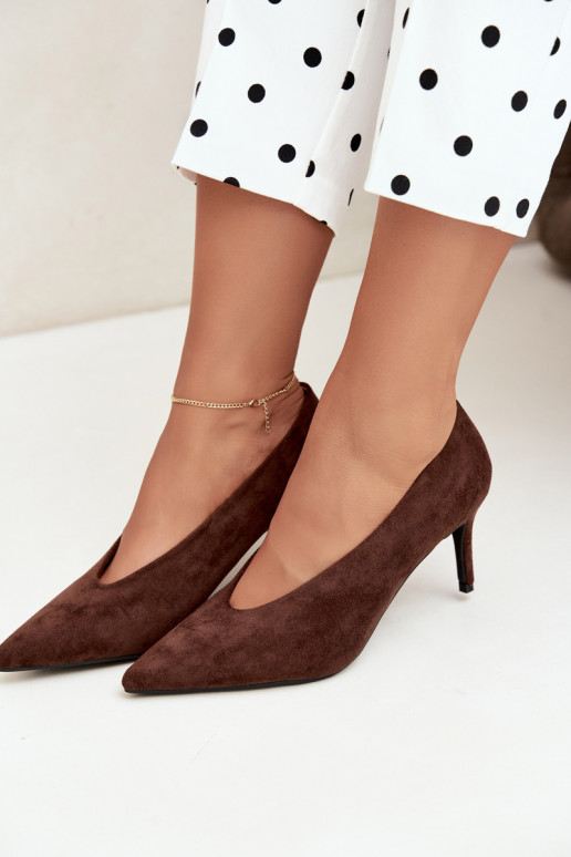 zapatos de ante para mujer en chocolate Brenya