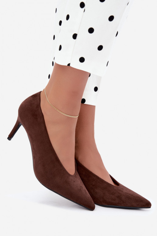 zapatos de ante para mujer en chocolate Brenya