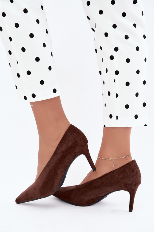 zapatos de ante para mujer en chocolate Brenya