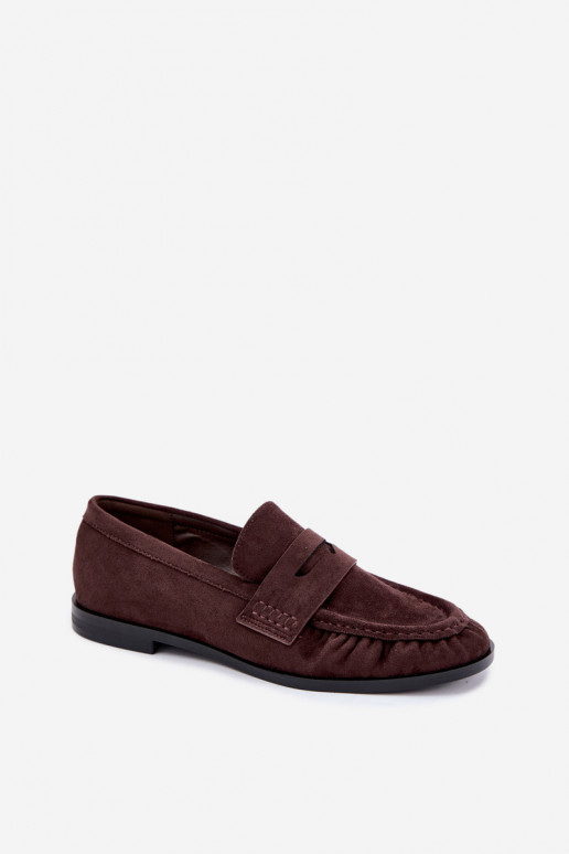 mocasines de mujer con volantes en color marrón Cayen