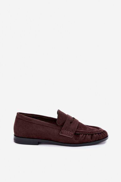 mocasines de mujer con volantes en color marrón Cayen