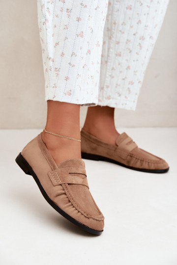 mocasines de mujer con volantes en color arena Cayen 2