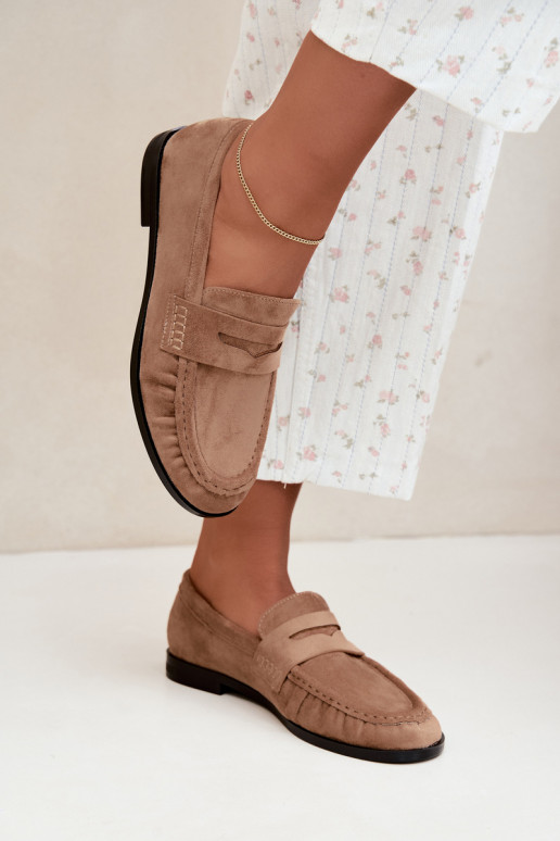 mocasines de mujer con volantes en color arena Cayen