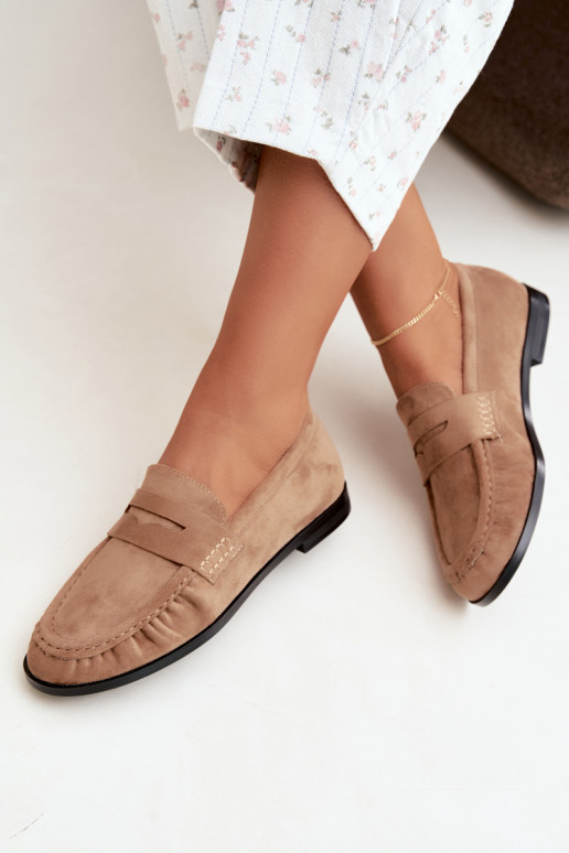 mocasines de mujer con volantes en color arena Cayen
