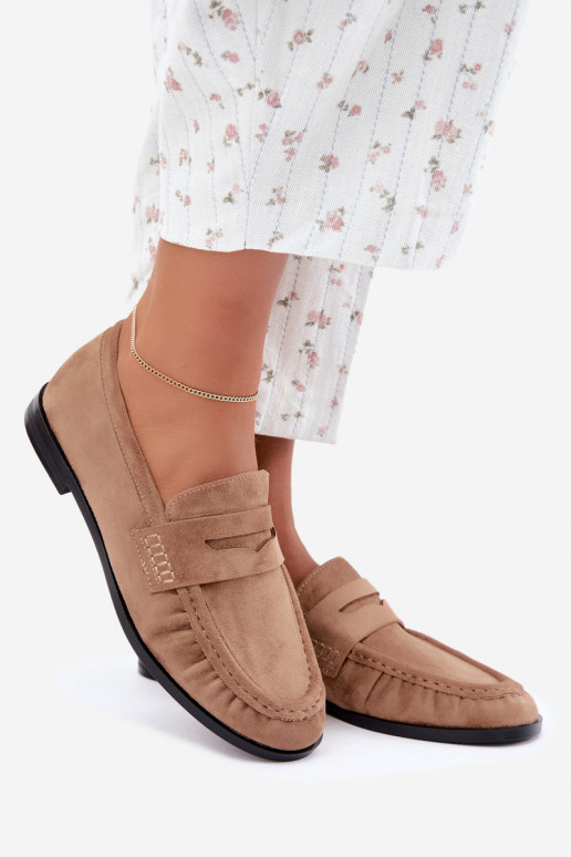 mocasines de mujer con volantes en color arena Cayen