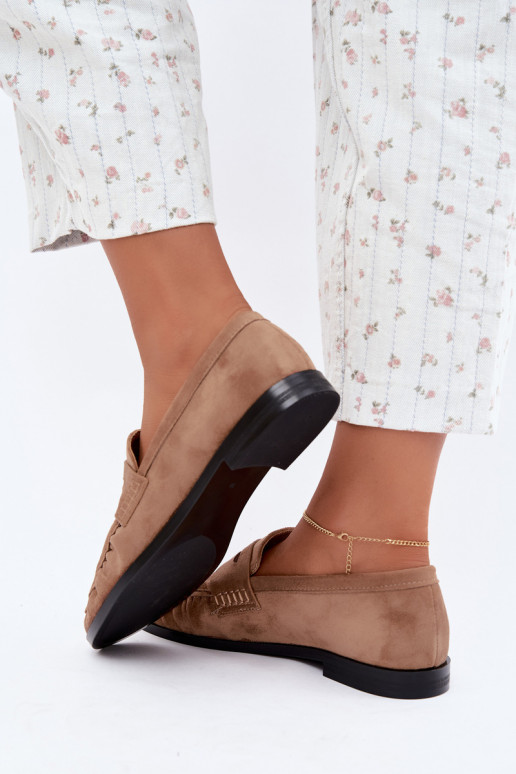 mocasines de mujer con volantes en color arena Cayen