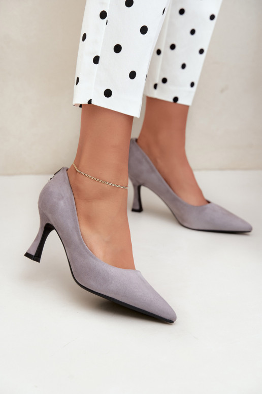 zapatos con tacón Klepsydra Vinceza 62330 en color gris