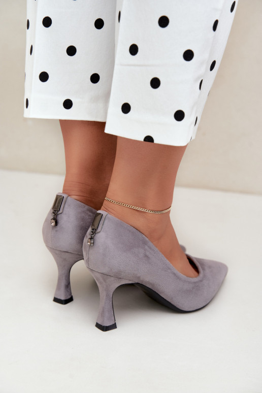 zapatos con tacón Klepsydra Vinceza 62330 en color gris
