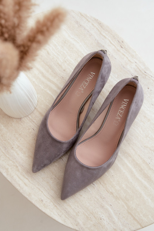 zapatos con tacón Klepsydra Vinceza 62330 en color gris