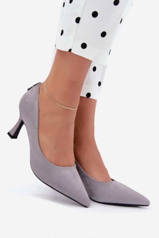zapatos con tacón Klepsydra Vinceza 62330 en color gris