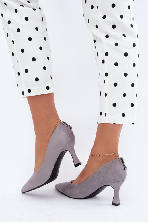 zapatos con tacón Klepsydra Vinceza 62330 en color gris