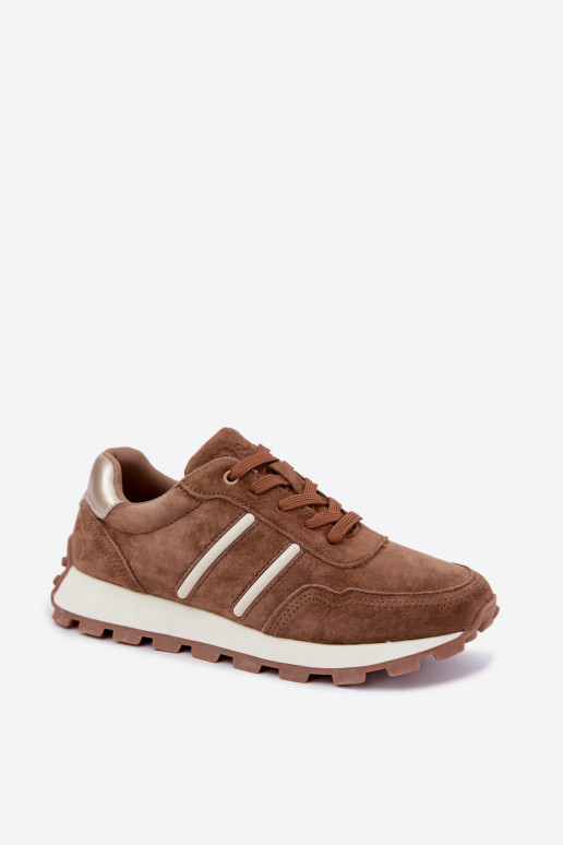 zapatillas de deporte de ante sintético D&A LR62-7101 en color marrón