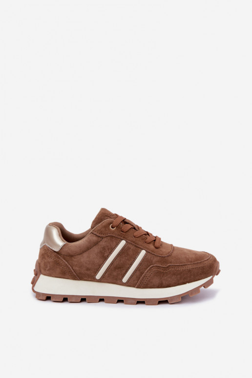zapatillas de deporte de ante sintético D&A LR62-7101 en color marrón