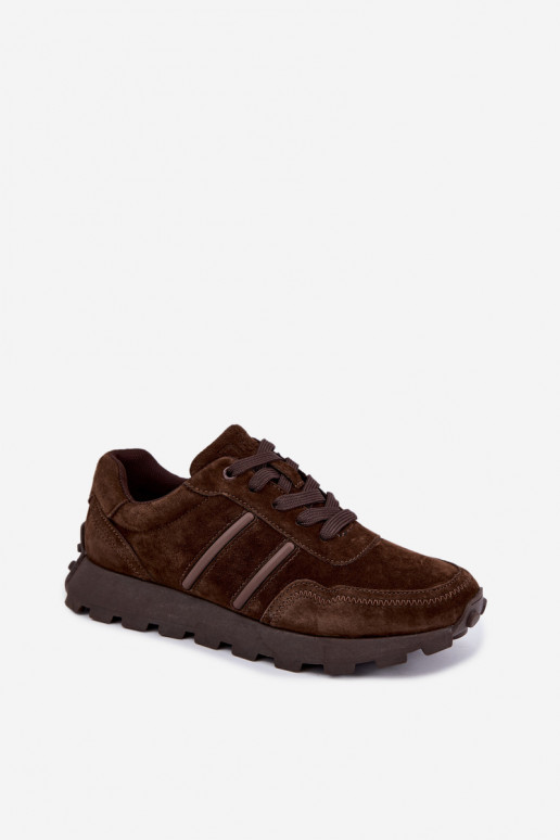 zapatillas de deporte de ante sintético D&A LR62-7101 en color marrón